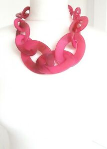 【送料無料】アクセサリー　ネックレスピンクアクリルチェーンネックレスベストセラーイギリスcadena collar de declaracin grueso rosa acrlicovendedor de reino unido