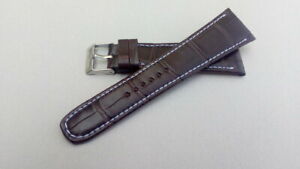 【送料無料】アクセサリー　ネックレスクロコダイルブラウンブレスレットクロノbracelet montre chrono en crocodile marron couture blanche disponible 18 26mm