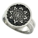 【送料無料】アクセサリー ネックレスシルバーリングアステカカレンダーhecho a mano plata de ley azteca calendario anillo