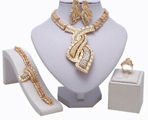 【送料無料】アクセサリー　ネックレスドバイピースセットアフリカナイジェリアセットcalidad de dubai oro 4 pc conjunto de joyas joyas de boda nigeriana africanos conjunto de regalo