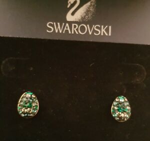 ̵ۥ꡼ͥå쥹եꥹ륰꡼󥹥åɥ󥰥ܥåoriginal swarovski cristal verde stud pendientes 867689 en caja con certificado