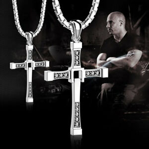 【送料無料】アクセサリー ネックレスナイツシルバークロスネックレスホイルドミニクcaballeros cruz plata collar cadena fast and furious lmina protectora dominic