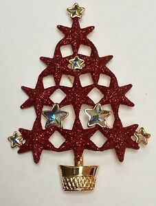 【送料無料】アクセサリー　ネックレスバトラーウィルソンクリスマスツリーレッドクリスタルブローチブ..