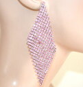 【送料無料】アクセサリー ネックレスローザorecchini strass rosa glicine donna pendenti rombi cristalli cerimonia f160