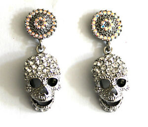 アクセサリー　ネックレスバトラーウィルソンクリスタルスカルラウンドイヤリングbutler and wilson cristal transparente calavera redondo pendientes largos nuevos