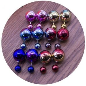 ̵ۥ꡼ͥå쥹󥰥åȥ֥6 paar set doble perlas brillante doppelperlen pendientes xl de 16mm