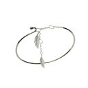 【送料無料】アクセサリー ネックレスブレスレットアルジェントkbc bracelet argent 925 rhodi jonc ouvert plumes 16x5mm(4)