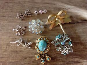 【送料無料】アクセサリー　ネックレスビンテージブローチバッチlote de vintage broche de trabajo(4)