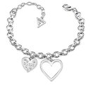 【送料無料】アクセサリー　ネックレスレディースブレスレットシルバーハートdamas guess plateado corazn en corazn pulsera ubb84035l