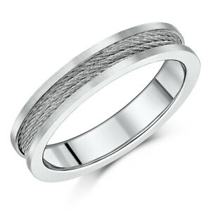 【送料無料】アクセサリー ネックレススチールチタンケーブルリング5mm titanio anillo de cable de acero