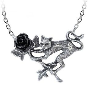 【送料無料】アクセサリー ネックレスブラックジャックローズガーデンゴシックペンダントrosenkatze bruja familiar colgante de gato negro rose garden alchemy gothic p838