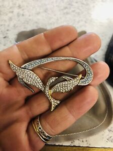 アクセサリー　ネックレスブローチスワロフスキークリスタルヴィンテージゴールドシルバーpaloma pjaro broche de swarovski 1999 vintage oro plata disfraz perfecto estado