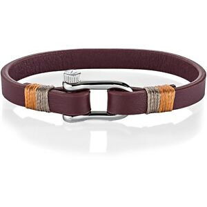 【送料無料】アクセサリー　ネックレスヨットブレスレットペレボルドーbracciale morellato sajc07 uomo vela bracelet pelle cuoio bordeaux acciaio