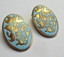 【送料無料】アクセサリー ネックレスビンテージクリップbijou vintage anciennes boucles doreilles clips couleur or mail cloisonn 5151(4)
