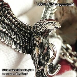 hokushinの【送料無料】アクセサリー　ネックレストレーラースプリングカラーアドラーヘッドイーグルバイカーステンレススチールチェーンadlerremolque seores collar resorte adler cabeza eagle biker cadenas de acero ino｜アングル2