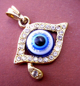 【送料無料】アクセサリー　ネックレス2180 pendentif oeil larme metal et verre