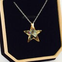 アクセサリー　ネックレススワロフスキークリスタルスターネックレスペンダントシルバーestrella de cristal swarovski elementos 925 plata collar colgante joyeria regalo gold