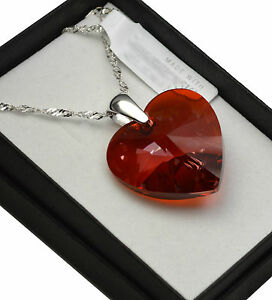 アクセサリー　ネックレスネックレスレッドマグマスワロフスキークリスタル925 sterlingsilver collar * rojo magma * corazn 1028 cristales de swarovski