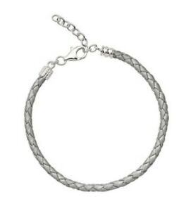 アクセサリー　ネックレスレザーシルバービーズサイズポップアップメニューブレスレットアップボックスchamilia cuero trenzado pulsera con dijes de plata ~ un tamao nuevo cuadro emergente r