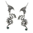 【送料無料】アクセサリー ネックレススワロフスキーグリーンボックスドラゴンイヤリングalchemy bestia regalis dragn pendientes con swarovski verde caja de regalo gratis