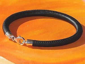 【送料無料】アクセサリー　ネックレスブラックナッパレザーレディーススターリングシルバーブレスレットベイライムseoraspara hombre de cuero napa color negro 5mm amp; pulsera de plata esterlina de lym