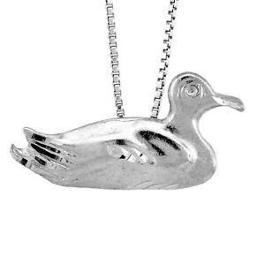 【送料無料】アクセサリー　ネックレスダックビルシルバーペンダントチェーンイタリアde ley plata pato colgante dije, 18cm italiano cadena cuadrada