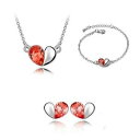 【送料無料】アクセサリー　ネックレスオレンジネックレスクリスタルジュエリーブレスレットゲームfuego naranja amor corazn cristal joyera collar pulsera amp; juego pendientes