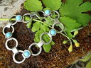 【送料無料】アクセサリー ネックレスブレスレットカボションターコイズancien bracelet 195060 mtal argent et cabochons en opaline turquoise(4)