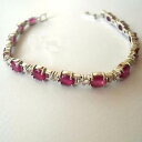 【送料無料】アクセサリー　ネックレステニスアルジェントルビーニロッシbracciale tennis donna colore argento rubini rossi e zirconi 18,5 cm 169 j