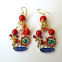 【送料無料】アクセサリー ネックレスシチリアゴールドパールsicilia orecchini donna colore oro con carretto siciliano perla corallo 8 aa(4)