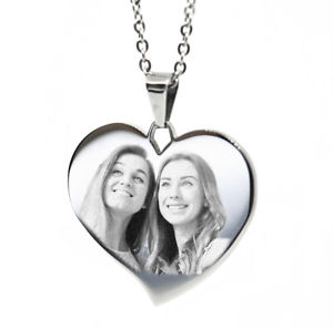 アクセサリー　ネックレステキストカスタムハートネックレスペンダントフレアfototextofoto personalizado grabado grandes acampanado corazn colgantecollar