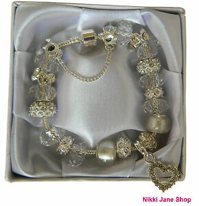 アクセサリー　ネックレスラインストーンブレスレットespumoso de plata del encanto del rhinestone corazn pulsera regalospresentes en caja