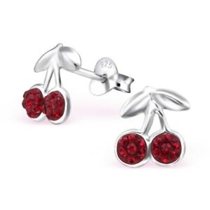 【送料無料】アクセサリー　ネックレススワロフスキーシルバーイヤリングジュエリーarete cerezas con swarovski cristales plata 925 nios aretes joyas