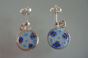 【送料無料】アクセサリー　ネックレスイヤリングムラノガラスシルバーaretes de original perteneci joyas murano cristal a mano real plata nuevo