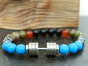 【送料無料】アクセサリー ネックレスダンベルブレスレットターコイズフィットネススポーツmancuernas pulsera natural negro gata azul turquesa fitness sport motivacin