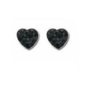 アクセサリー　ネックレスクリスタルピンハートイヤリングtoc plata negro preciosa corazn de cristal pendientes con pasador