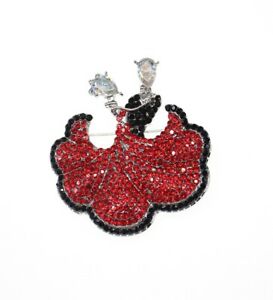 【送料無料】アクセサリー　ネックレスクリスタルブローチダンスパートナーカラーシルバーcristal precioso rojo bailando pareja broche color plata