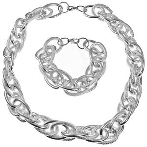 【送料無料】アクセサリー ネックレスロープチョーカーネックレスチェーンテクスチャラージサイズブレスレットde gran tamao de plata con textura soga cadena gargantilla collar amp; pulsera joyera se