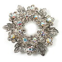 【送料無料】アクセサリー ネックレスクリスタルシルバーメタルクリアブローチクラウンclaro cristal corona broche metal plateado