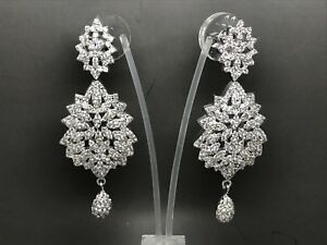 【送料無料】アクセサリー ネックレスダブルドロップスポイトイヤリングhermosa cada doble cz bling pendientes con un cuentagotas