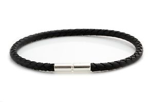 【送料無料】アクセサリー ネックレスゴムブレスレットツイストシルバーターンpara hombredamas pulsera de goma 4 mmcierre de giro plata de leynegro trenzado