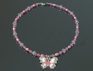 ̵ۥ꡼ͥå쥹ϥɥᥤɥͥå쥹ԥ󥯥顼Хexclusivo, handmade collar en color rosa de agua dulce, perlas, cristales y bicones