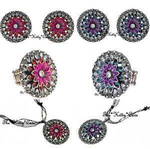 【送料無料】アクセサリー ネックレスビンテージボリウッドネックレスイヤリングvintage bollywood bling tnico flor de loto cristales collar pendientes