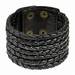 【送料無料】アクセサリー　ネックレスブレスレットノワールコルデスbracelet cuir noir 7 cordes