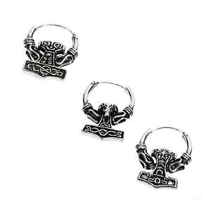 【送料無料】アクセサリー ネックレススターリングシルバーセルティックイヤリングハンマーバイキング925 sterling plata aretes celta creolen thors hammer vikingo mjolnir 16mm