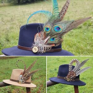 【送料無料】アクセサリー　ネックレスキジハットピンブローチクリスタルfaisn extra grande sombrero de plumas pin broche cristal muchos en caja