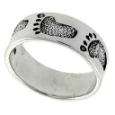 【送料無料】アクセサリー　ネックレススターリングシルバーplata de ley footprints en arena anillo de boda