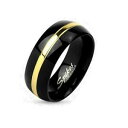 【送料無料】アクセサリー ネックレスチタンリングゴールドanillo de titanio negro 68mm ancho tellinie oro 47 15 66 21(4)