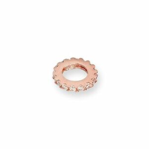 アクセサリー　ネックレスリアルゴールドピンクホイールトラベルロールクリスタルクリアreal 375 9ct rosa oro y claro cz cristal encanto de rueda redondo rollo de viaje