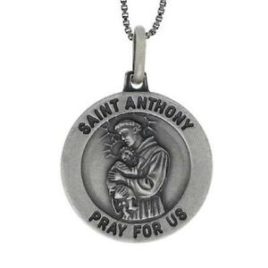 【送料無料】アクセサリー　ネックレスサンアントニオペンダントメダルチェーンantiguo acabado plata de ley san antonio medalla colgante charm,457cm cadena